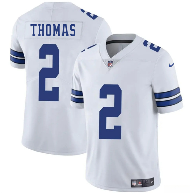 Men's Dallas Cowboys #2 Juanyeh Thomas White 2025 Vapor Untouchable Limited Stitched Football Jersey
